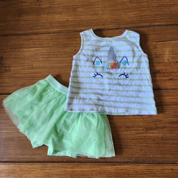 Gerber Toddler Girls Tank Top & Bike Shorts, 2-Piece Outfit Size 3-6 Months - Picture 2 of 8